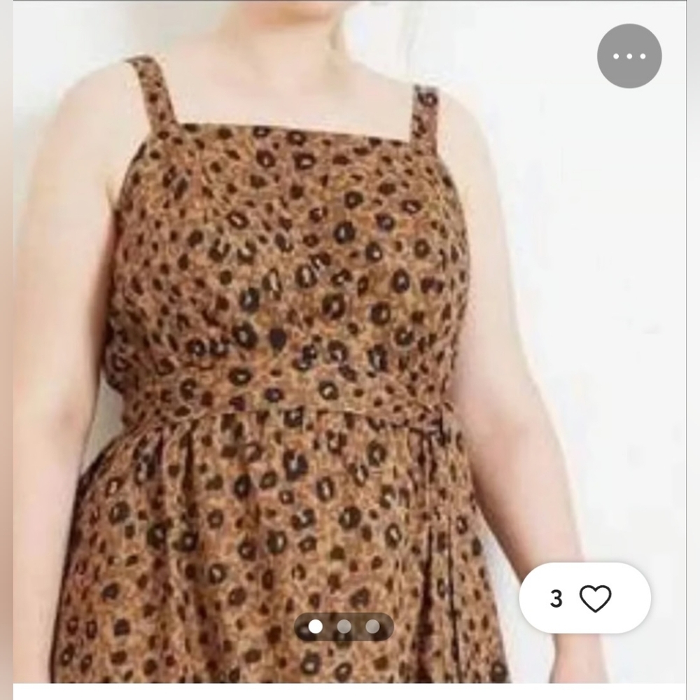 Ava and Viv Brown Leopard Print Belted Midi Dress